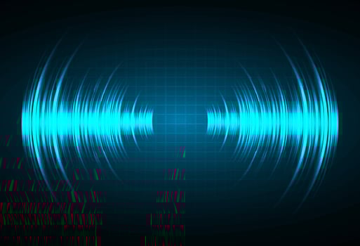 Sound waves oscillating dark light vector