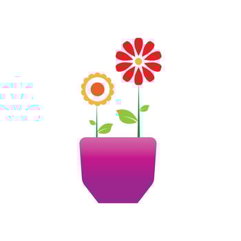 Flower vase vector icon