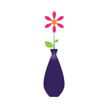 Flower vase vector icon