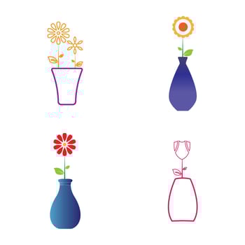 Flower vase vector icon