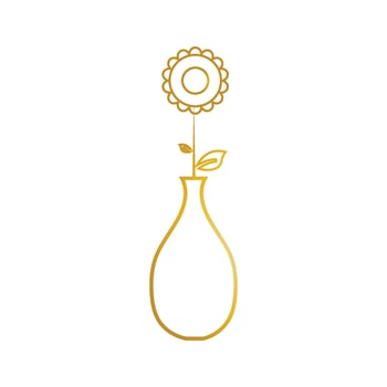 Flower vase vector icon