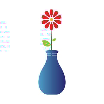 Flower vase vector icon