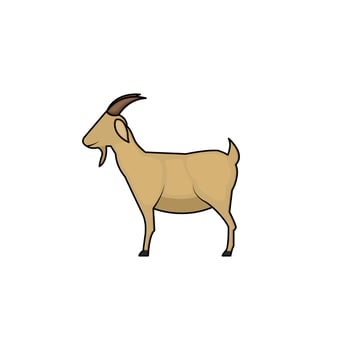 Goat cartoon vector illustration isolated on white background