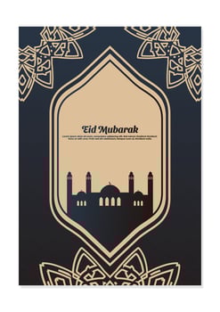 Muslim festival eid mubarak flyer vector