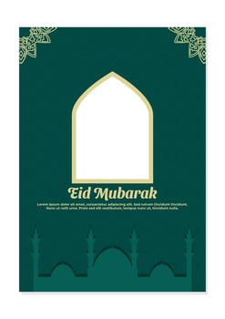 Muslim festival eid mubarak flyer vector