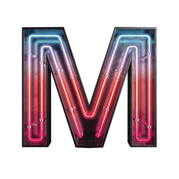 Neon Light Alphabet M png