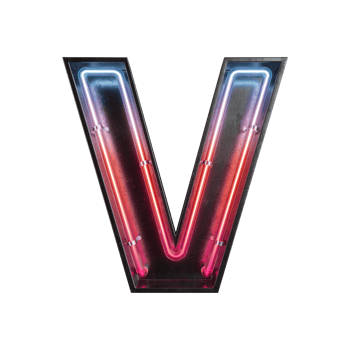 Neon Light Alphabet V png