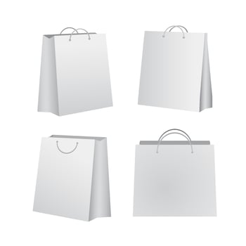 Vector shopping bag 3d realistic style white color