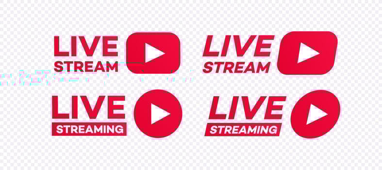 Live streaming icon set modern style vector