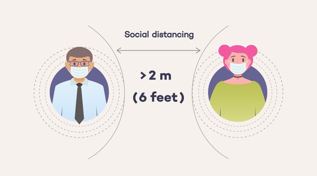 Keep distance sign - social concept illustration vector