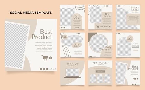 social media template banner beauty care cosmetic and spa sale promotion vector