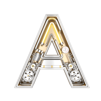 Mechanical style font png