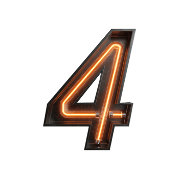 Number made from Neon Light png
