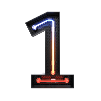 Number  made from Neon Light png