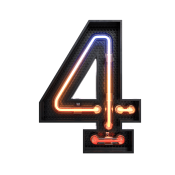 Number  made from Neon Light png
