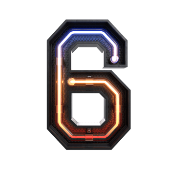 Number  made from Neon Light png
