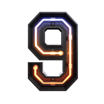 Number  made from Neon Light png
