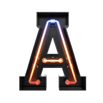 Neon Light Alphabet png