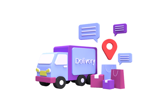 Shopping online and delivery with truck concept illustration for business idea concept background png
