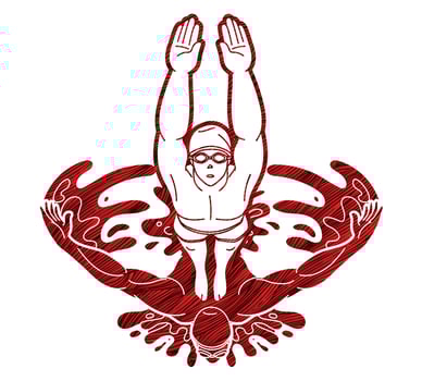 Silhouette Swimming Sport Action vector
