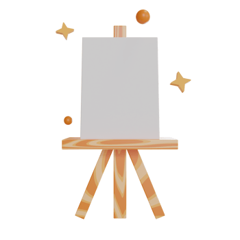 3d Illustration Object icon easel png
