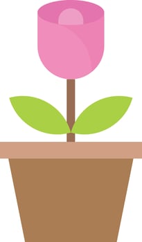 Flower Pot icon flat color vector illustration