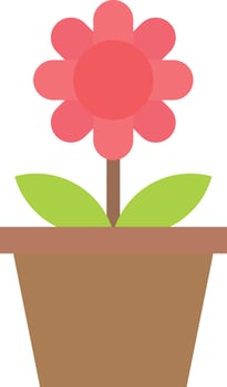 Flower Pot icon flat color vector illustration
