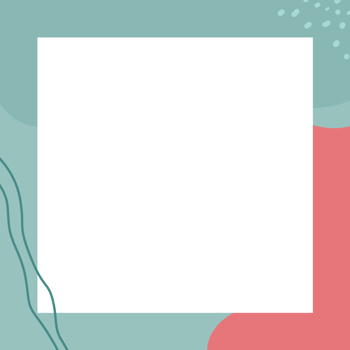 Social media post frame with Memphis style png