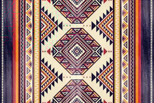 Native american indian ornament pattern geometric ethnic textile texture tribal aztec pattern navajo mexican fabric seamless Vector decoration fashion