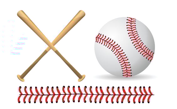 Baseball and Baseball bats on a white background, sport game , vector illustration.