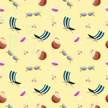 Summer seamless pattern. Repeat pattern. vector