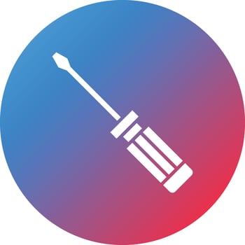 Screw Driver Glyph Circle Gradient Background Icon vector