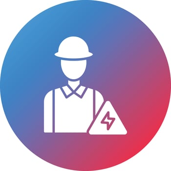 Electrician Service Glyph Circle Gradient Background Icon vector