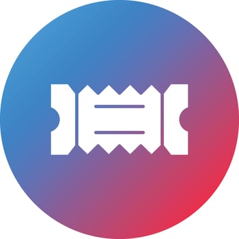 Cinema Ticket Glyph Circle Gradient Background Icon vector