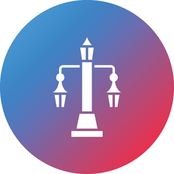 Street Light Glyph Circle Gradient Background Icon vector