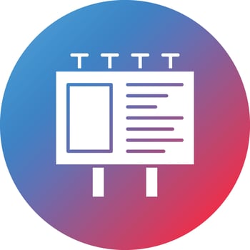 Billboard Glyph Circle Gradient Background Icon vector