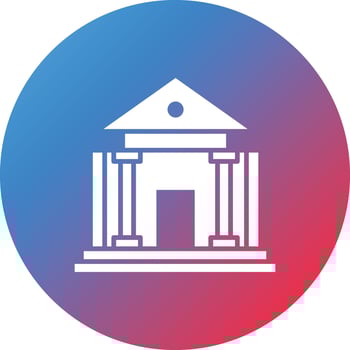 Bank Glyph Circle Gradient Background Icon vector
