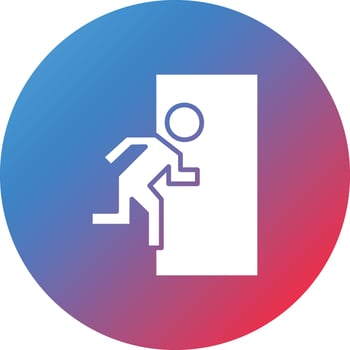 Fire Exit Glyph Circle Gradient Background Icon vector