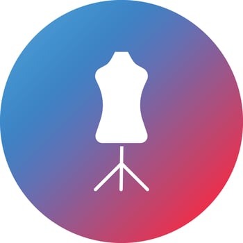 Mannequin Glyph Circle Gradient Background Icon vector