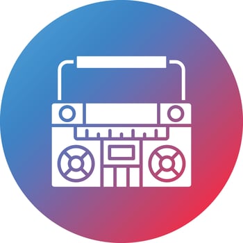 Radio Glyph Circle Gradient Background Icon vector