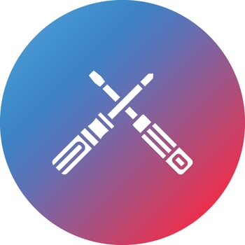 Screwdriver Glyph Circle Gradient Background Icon vector