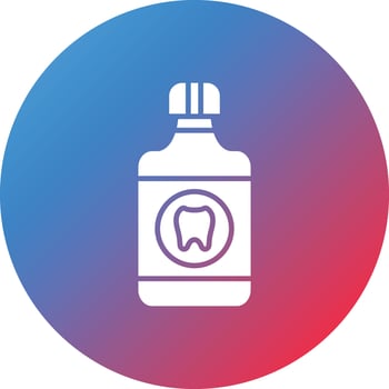 Mouthwash Glyph Circle Gradient Background Icon vector