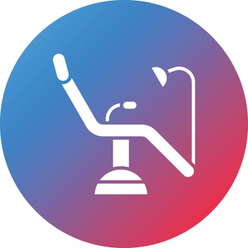Dental Chair Glyph Circle Gradient Background Icon vector
