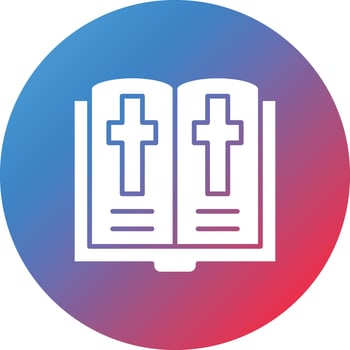 Bible Glyph Circle Gradient Background Icon vector