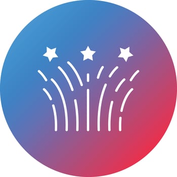 Wedding Fireworks Glyph Circle Gradient Background Icon vector