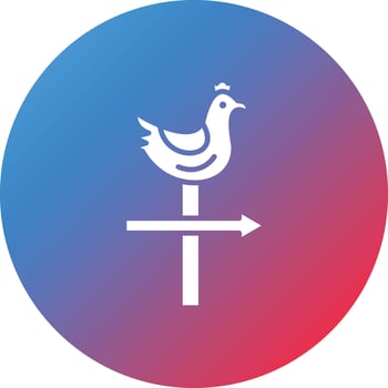 Weather Vane Glyph Circle Gradient Background Icon vector