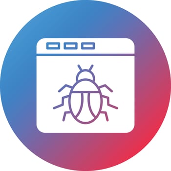 Browser Hacked Glyph Circle Gradient Background Icon vector
