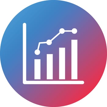Growth Diagram Glyph Circle Gradient Background Icon vector
