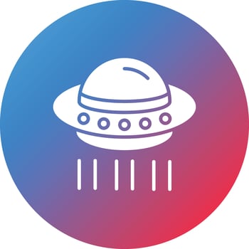 UFO Glyph Circle Gradient Background Icon vector