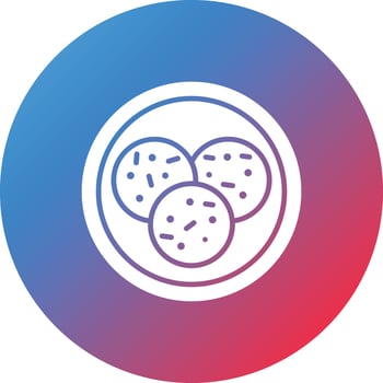 Cookies Glyph Circle Gradient Background Icon vector